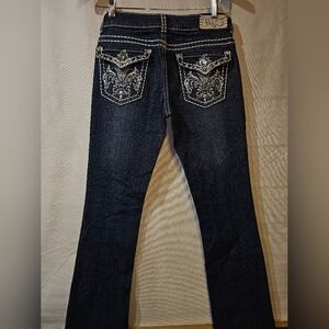 Miss Chic Embroidered Dark Blue Jeans